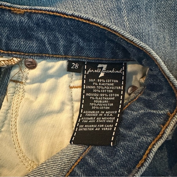 7 FOR ALL MANKIND Asymmetrical Denim Mini Skirt - Picture 8 of 8